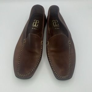 Allen Edmonds Driving Loafers Men's 10D El Paso Brown Stitched Leather Moccasins